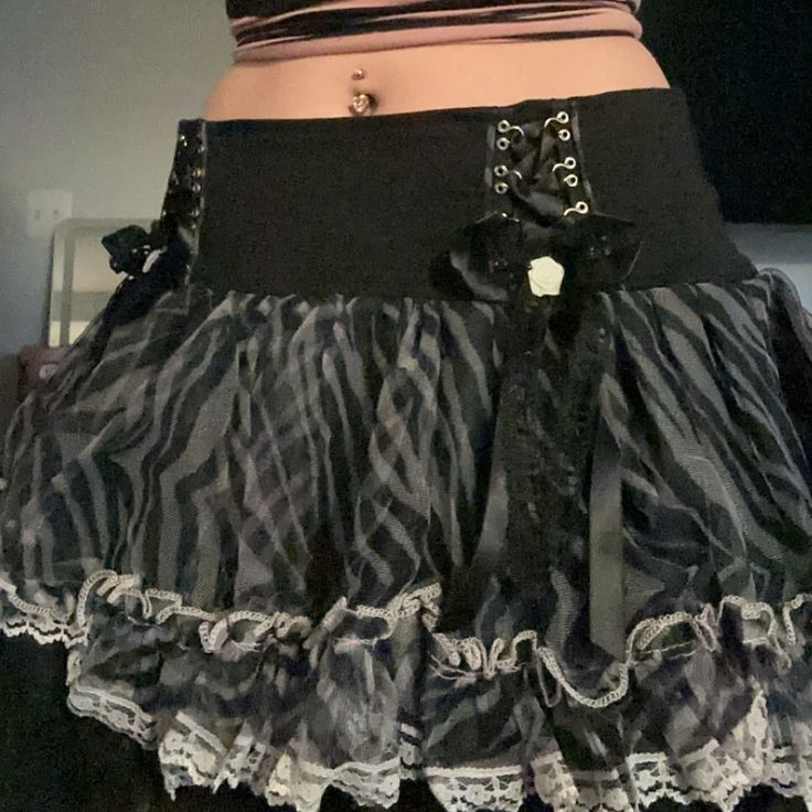 Rare Tripp Nyc 2000s Zebra Skirt Size Small, Nwt, In Perfect Condition And Never Worn (Other Than Pics For This Listing) I Love This Skirt But It's Too Big On Me (Comes From Pet Friendly Home) Y2k Style Fitted Skirt With Ruffles, Y2k Style Fitted Mini Skirt With Ruffles, Y2k Fitted Skirt With Ruffles, Y2k Style Fitted Ruffle Skirt, Y2k Style Fitted Ruffled Skirt, Y2k Fitted Skirt For Alternative Fashion, Y2k Fitted Tiered Skirt Bottoms, Y2k Fitted Tiered Mini Skirt, Y2k Fitted Mini Skirt With Ruffles