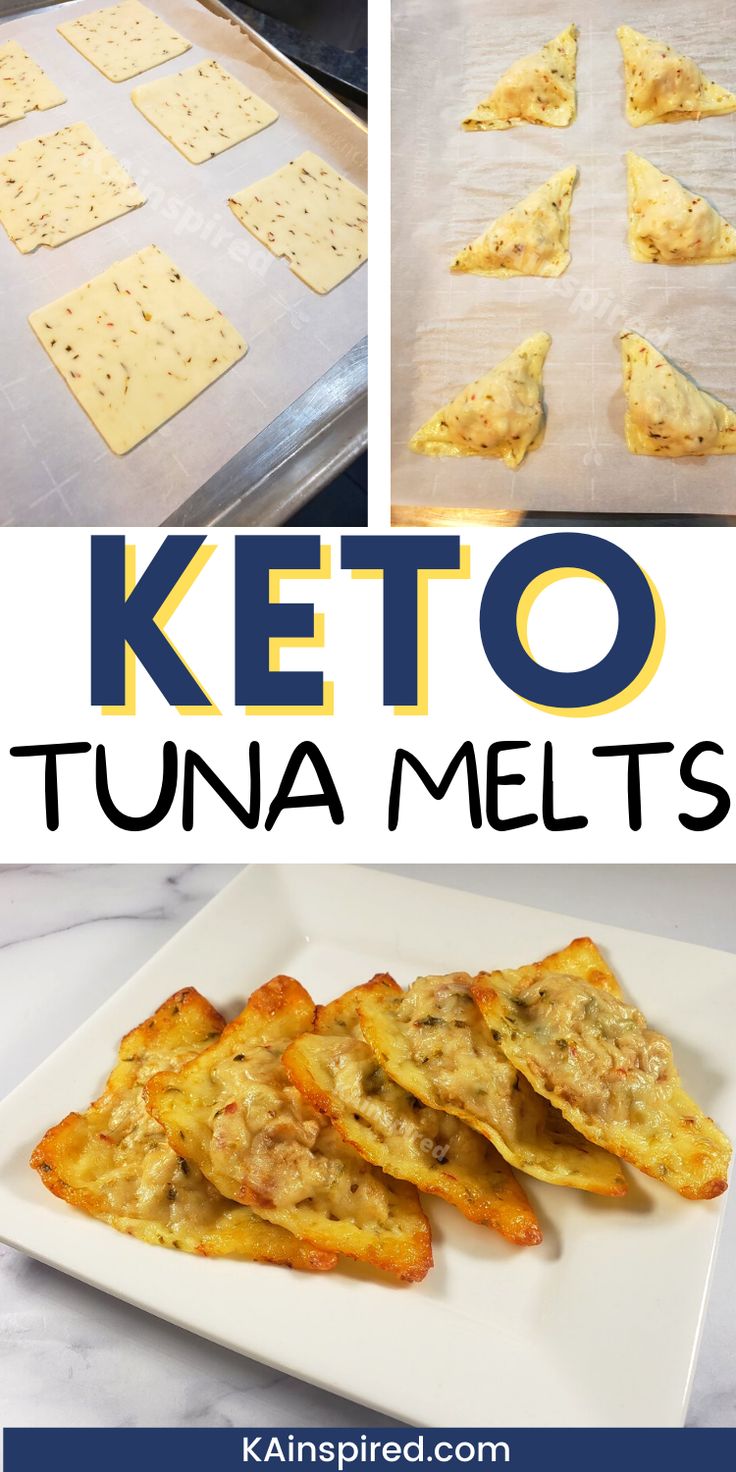 keto tuna melts are ready to be baked in the oven and served on a plate