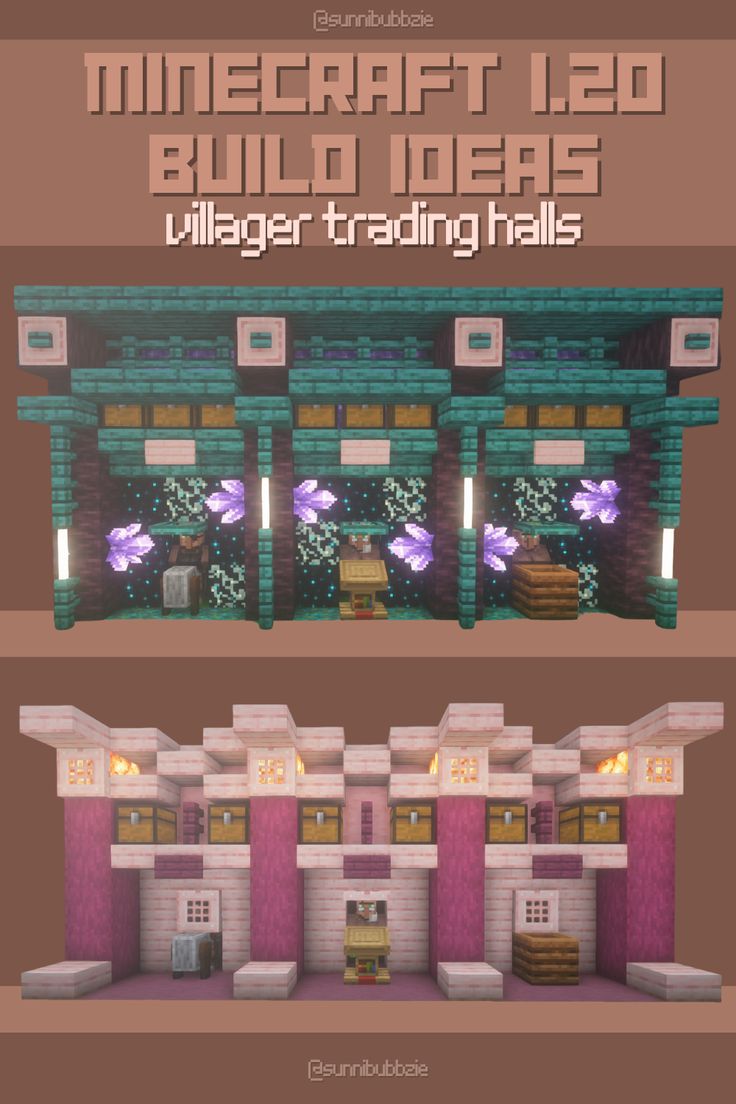 the front and back side of a building with text that reads minecraft lead build ideas village