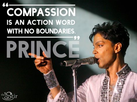 a man holding a microphone in front of a microphone with the words prince on it