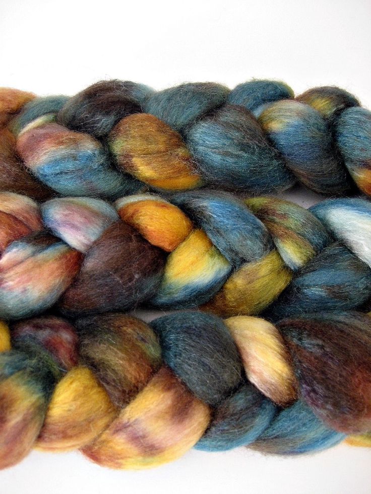 several skeins of multicolored wool sitting on top of each other