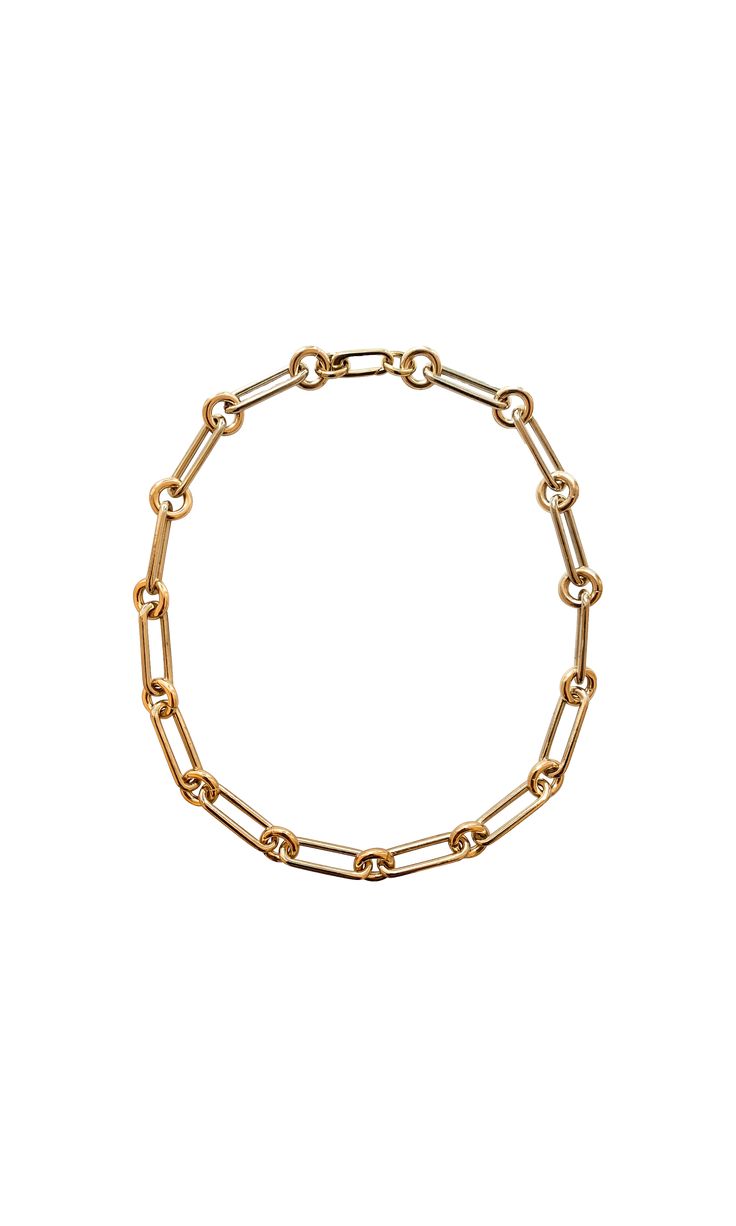 Laura Lombardi — Ilaria Necklace Elegant Gold Oval Link Chain Necklace, Timeless Gold-tone Oval Link Necklace, Classic Gold Chain Link Toggle Necklace, Classic Toggle Necklace With Chunky Chain, Gold Toggle Necklace With Oval Link Chain, Gold Toggle Necklace With Oval Link Paperclip Chain, Classic Gold Link Chain Necklace, Yellow Gold Chunky Chain Jewelry With Oval Links, Classic Oval Link Brass Jewelry