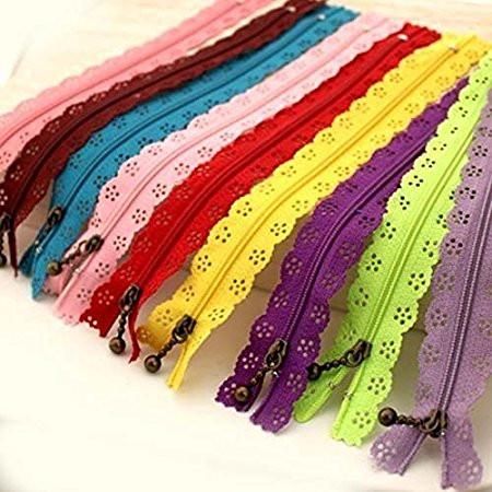 colorful zippers are lined up in rows