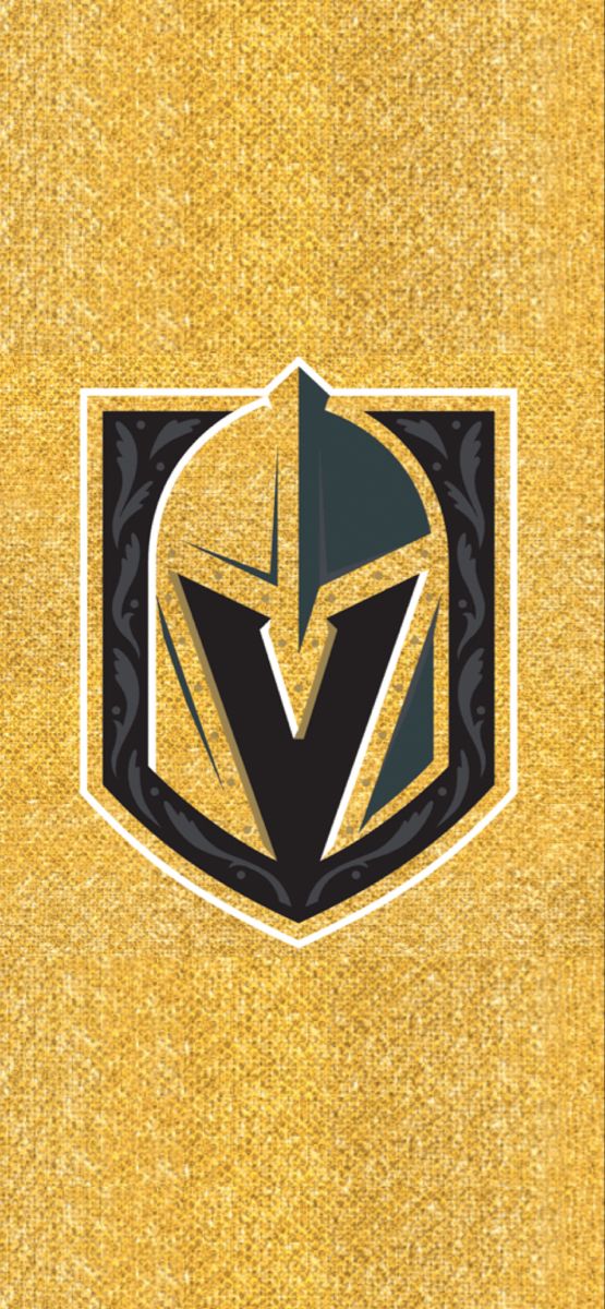 the vegas knights logo on a gold background