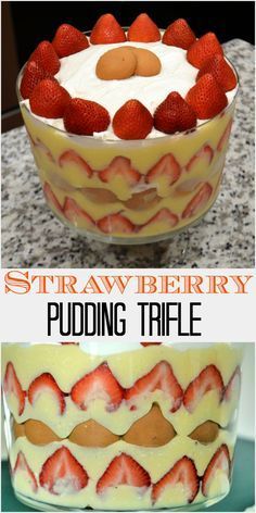 this strawberry pudding trifle is so easy to make