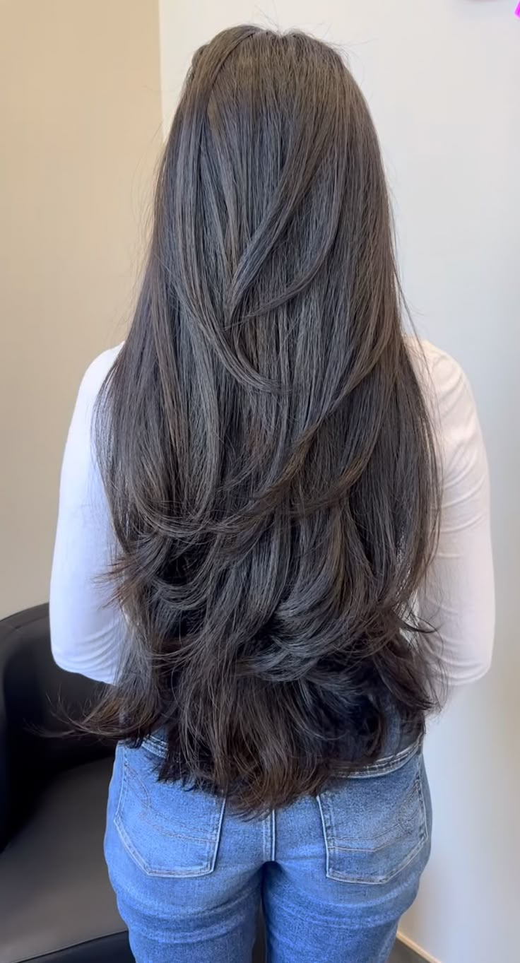 Haircuts For Long Hair Straight, Long Hair Straight, Long Hair With Layers, Long Shiny Hair, Haircuts For Long Hair With Layers, Hair Inspiration Long, Really Long Hair, Hairstyles For Layered Hair, Haircut Inspo