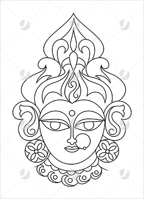 a drawing of the face of hindu god