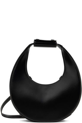 Staud Leather Shoulder Bag For Evening, Staud Leather Evening Shoulder Bag, Staud Elegant Leather Shoulder Bag, Elegant Staud Leather Shoulder Bag, Classic Staud Shoulder Bag, Formal Black Staud Shoulder Bag, Staud Black Formal Shoulder Bag, Staud Formal Shoulder Bag With Detachable Handle, Black Staud Shoulder Bag For Formal Occasions