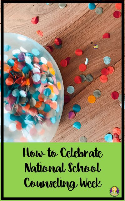 a bowl filled with confetti and the words how to celebrate national school council week