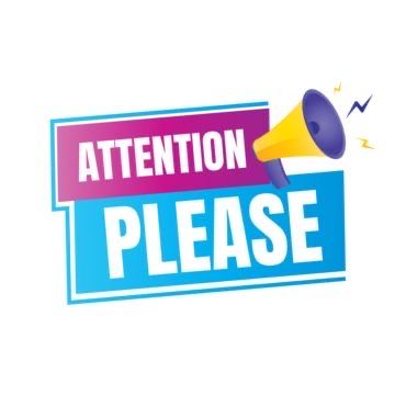 the attention please sign is shown with a megaphone