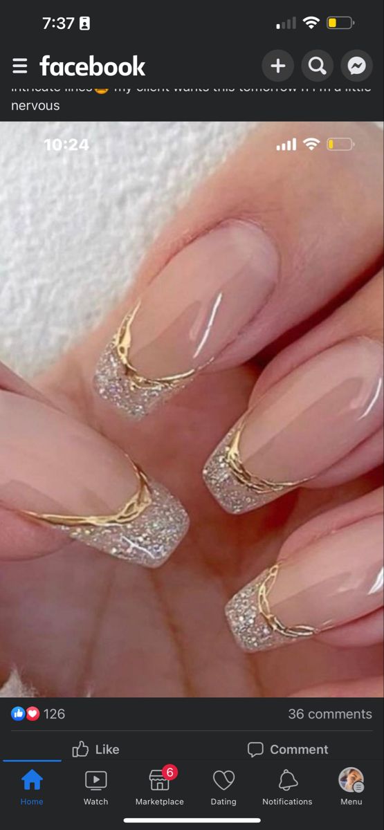 Anniversary Nails, Champagne Nails, Wedding Nails Bridesmaid, Silver Nail Designs, Bridesmaids Nails, Nails Bridesmaid, Nails Summer Nails, Nagellack Trends, Gold Nail Designs