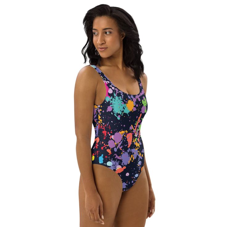 This one-piece swimsuit for all figures will bring out your best features. Enjoy the smooth fabric and the flattering design, and show it off by the sea or pool! • 82% Polyester, 18% Spandex • Chlorine-resistant fabric • Cheeky fit with a scoop neckline and a low scoop back • Zig-zag stitching • Double-layer front Wonderland Clothes, Beyond Wonderland, Curiouser And Curiouser, Sweat Workout, Floral One Piece, Yoga Capris, Swimsuits For All, Compression Leggings, Colorful Abstract