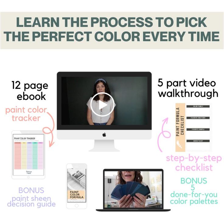 a computer screen with the words learn the process to pick the perfect color every time