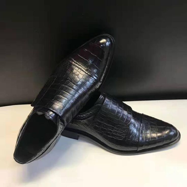 Black Crocodile Pattern Oxfords For Business, Formal Dress Shoes With Crocodile Pattern And Plain Toe, Business Leather Shoes With Crocodile Pattern And Slip-on Design, Business Leather Shoes With Crocodile Pattern, Black Crocodile Pattern Wingtip Oxfords, Business Crocodile Pattern Slip-on Oxfords, Formal Crocodile Pattern Cap Toe Dress Shoes, Formal Cap Toe Dress Shoes With Crocodile Pattern, Plain Toe Dress Shoes With Crocodile Pattern For Office