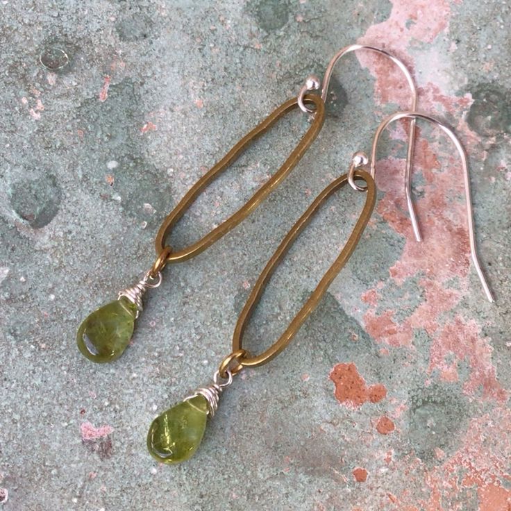 New Earrings 2” Total Length, 10mm W Natural Genuine Peridot Gemstone Briolette Silver Ear Wires. Antique Gold Tone Oval Shape Details Additional 10% Discount With Bundle Please Review My Other Exclusive Handcrafted Jewelry On Sale Handmade In Us Handcrafted Item Fast Shipping Handmade Minimalist Jewelry, Oval Peridot Earrings For Gift, Handmade Peridot Dangle Jewelry, Green Wire Wrapped Long Drop Jewelry, Peridot Dangle Earrings With Ear Wire, Dangle Peridot Jewelry For Gifts, Peridot Dangle Jewelry As A Gift, Peridot Dangle Jewelry For Gift, Nature-inspired Green Jewelry With Ear Wire