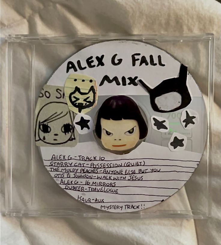 a cd with an image of alex g fall on it