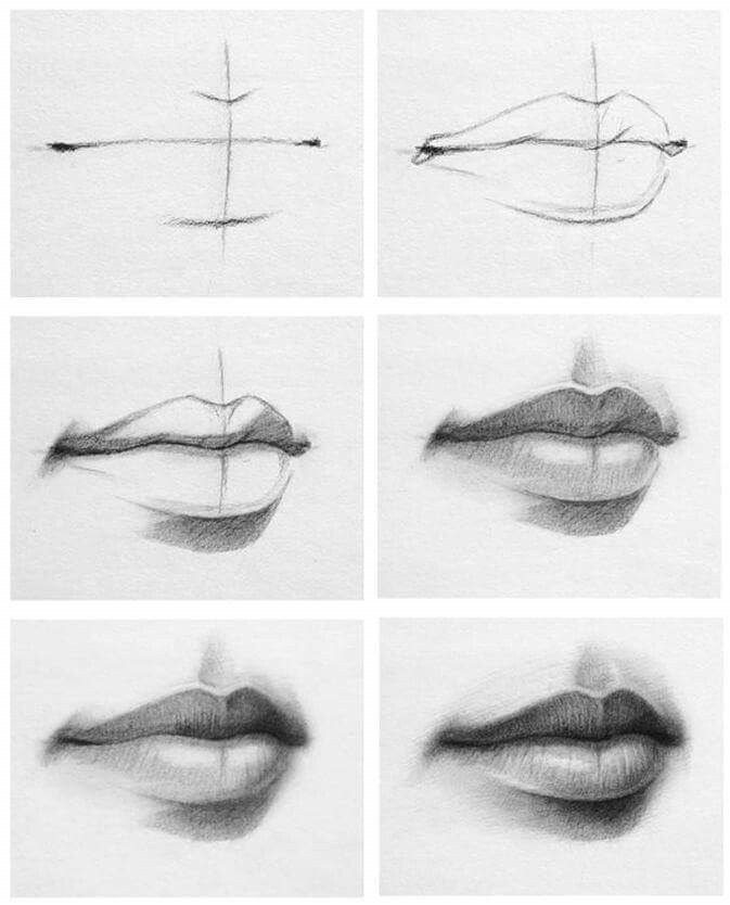 an instagram page showing how to draw lips