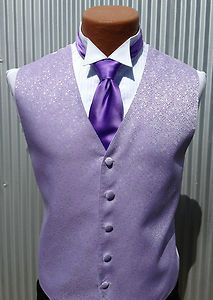 a mannequin wearing a purple vest and tie