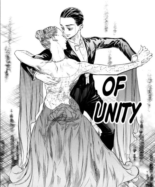 a man and woman dance together in front of a sign that says out of duty