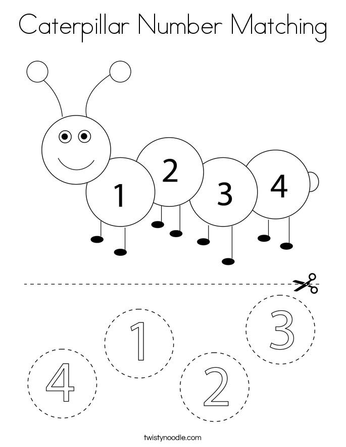 the caterpillar number matching worksheet