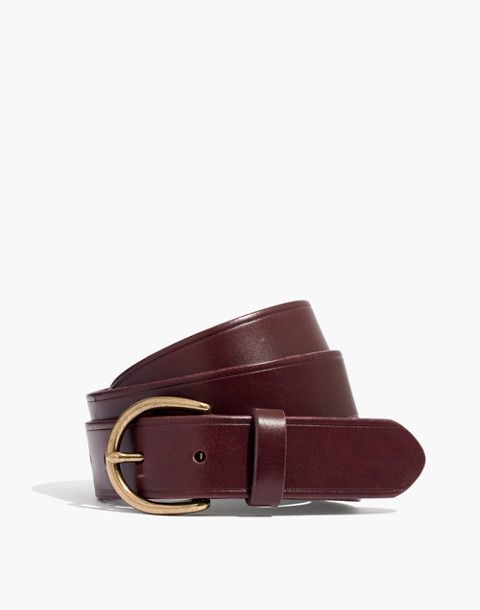 Medium Perfect Leather Belt Dark Cabernet $45.00 Chic Formal Leather Belt, Chic Leather Belt For Formal Occasions, Chic Leather Belt Buckle For Business, Chic Leather Belts For Office, Chic Leather Belt For Office, Classic Office Belt With Belt Loops, Elegant Everyday Brown Belt, Elegant Brown Belt For Everyday, Elegant Brown Belt For Everyday Use