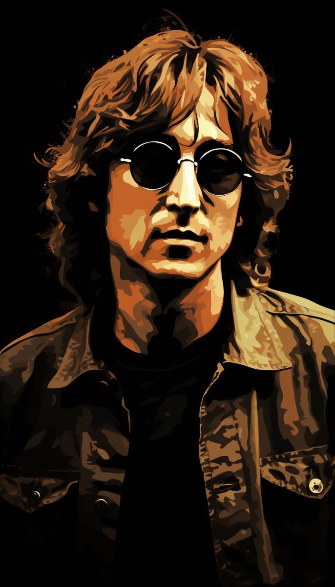 a painting of a man with sunglasses on