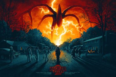 a movie poster with a giant spider on it's face