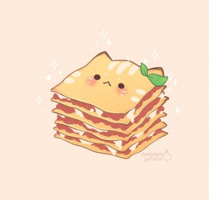 a stack of toasted bread with a leaf on it's head and eyes