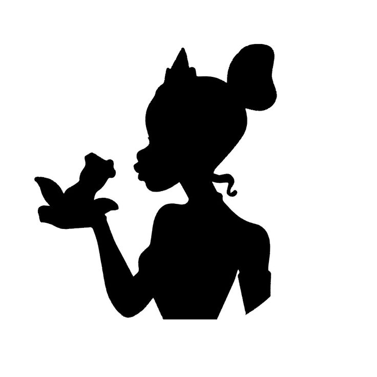 a silhouette of a woman holding a cat in her hand with the tail curled back