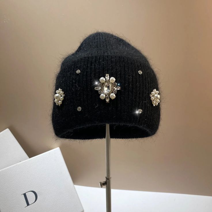 Designer Brand Women Luxury Rhinestones Knitted Hat Autumn Winter Rabbit Fur Beanie Cap Female Thicken Warm Skullies Caps Product Details Product Name: Knitted Hat Fabric composition: Rabbit Fur + Arcylic Commodity weight: about 0.15kg (Manual measurement, all subject to the actual product) Product size: Size About 56-60cm Notes: 1.Due to the light and screen setting difference, the item's color may be slightly different from the pictures. 2.Please allow slight dimension difference due to differ Winter Rabbit, Hat Fabric, Christmas Candy Gifts, Beanie Cap, Beanie Pattern, Winter Hats For Women, Square Diamond, Knit Cap, European Vintage