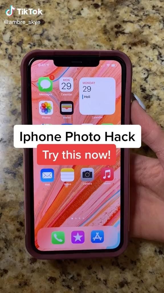 someone holding an iphone in their hand with the text, phone photo hack try this now