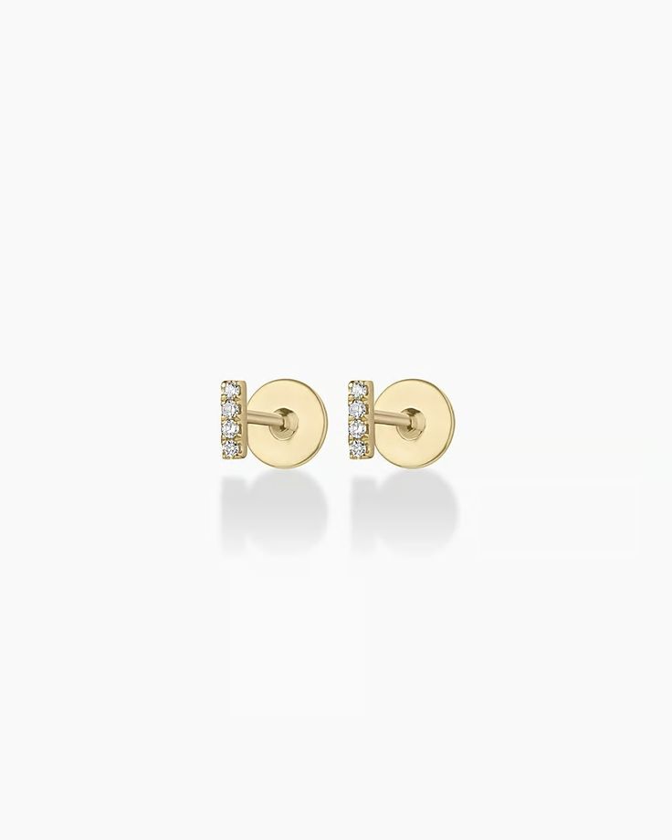 Diamond Pavé Bar Flat Back Studs – gorjana Minimalist Single Cut Diamond Earrings For Formal Occasions, Minimalist 14k Gold Diamond Earrings For Formal Events, Gold Minimalist Diamond Earrings With Single Cut, Minimalist Diamond Earrings With Accents For Formal Events, Minimalist Diamond Earrings With Accents For Formal Occasions, Minimalist Yellow Gold Diamond Earrings For Formal Occasions, Minimalist Single Cut Diamond Earrings, Minimalist Yellow Gold Earrings With Pave Setting, Luxurious Everyday 14k Gold Diamond Earrings