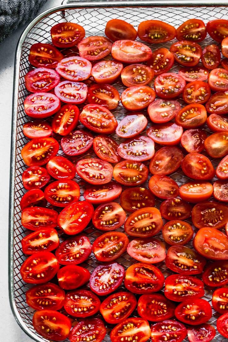 the tomatoes are ready to be cooked in the oven and put into the pan for cooking