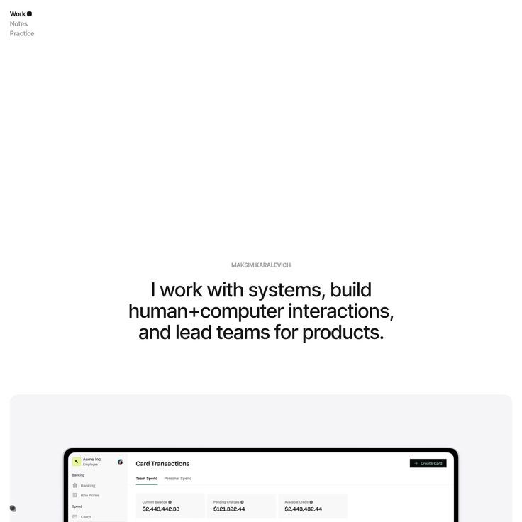 a computer screen with the words work with systems, build human - computer interactions, and lead teams for products