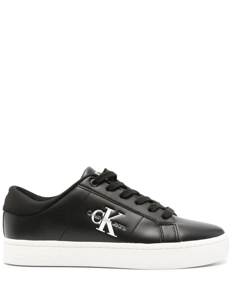 black calf leather smooth grain logo-debossed tongue debossed logo to the side contrasting branded heel counter padded ankle branded insole contrasting rubber sole front lace-up fastening Classic Lace-up Sneakers With Logo-print Tongue, Classic Streetwear Sneakers With Logo-print Tongue, Modern High-top Lace-up Sneakers With Logo-print Tongue, Modern Lace-up High-top Sneakers With Logo-print Tongue, High-top Leather Platform Sneakers With Logo-print Tongue, Leather Platform Sneakers With Logo Detail And Round Toe, Modern Sneakers With Logo-print Tongue And Round Toe, Classic High-top Sneakers With Logo-print Tongue For Streetwear, Leather Sneakers With Logo-print Tongue For Streetwear