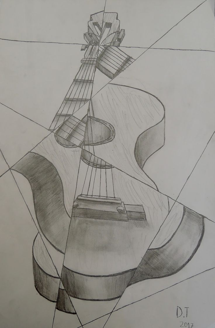 a drawing of an acoustic guitar with parts labeled in the bottom right corner and on the left side