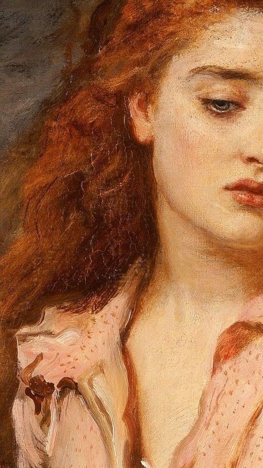 a painting of a woman with red hair