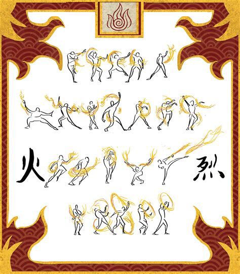 an image of various poses and numbers on a white background with gold trimmings