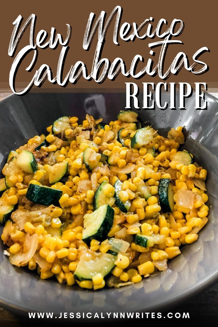 a bowl filled with corn and zucchini