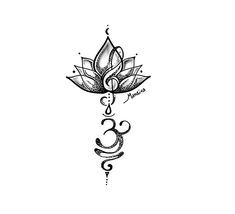 a drawing of a lotus flower with the word yoga on it