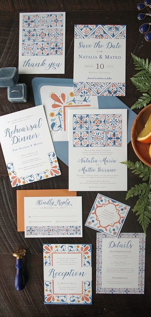 the wedding stationery is laid out and ready to be used as an appetizer