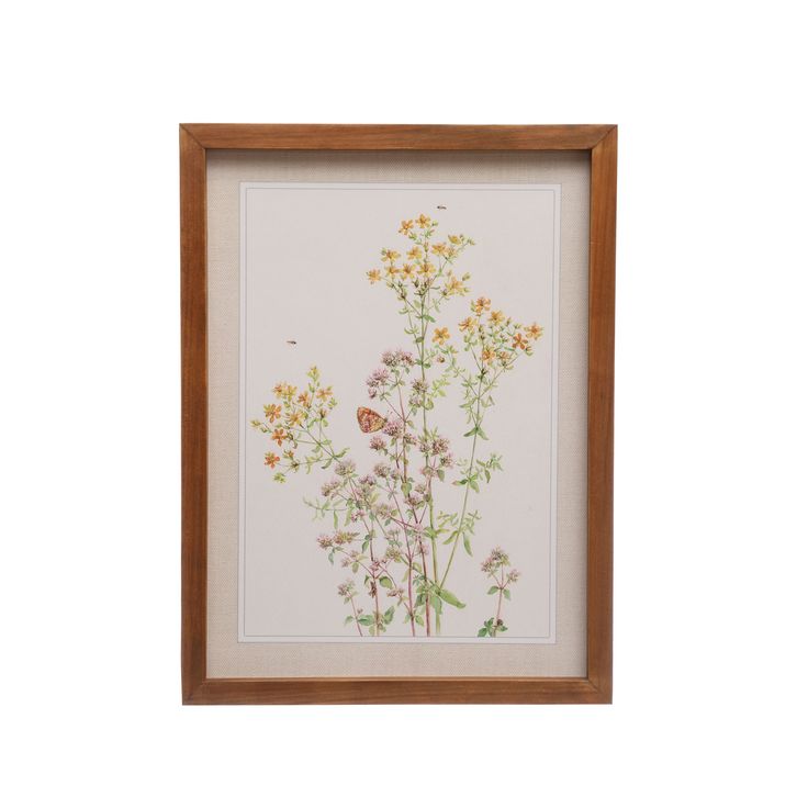 an image of flowers in a wooden frame