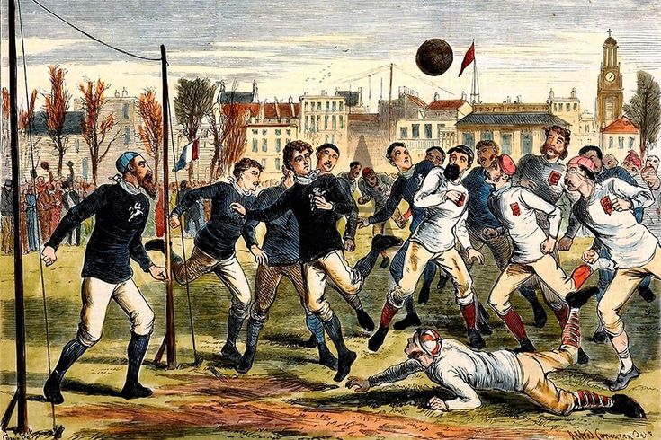 an illustration of a group of men playing rugby