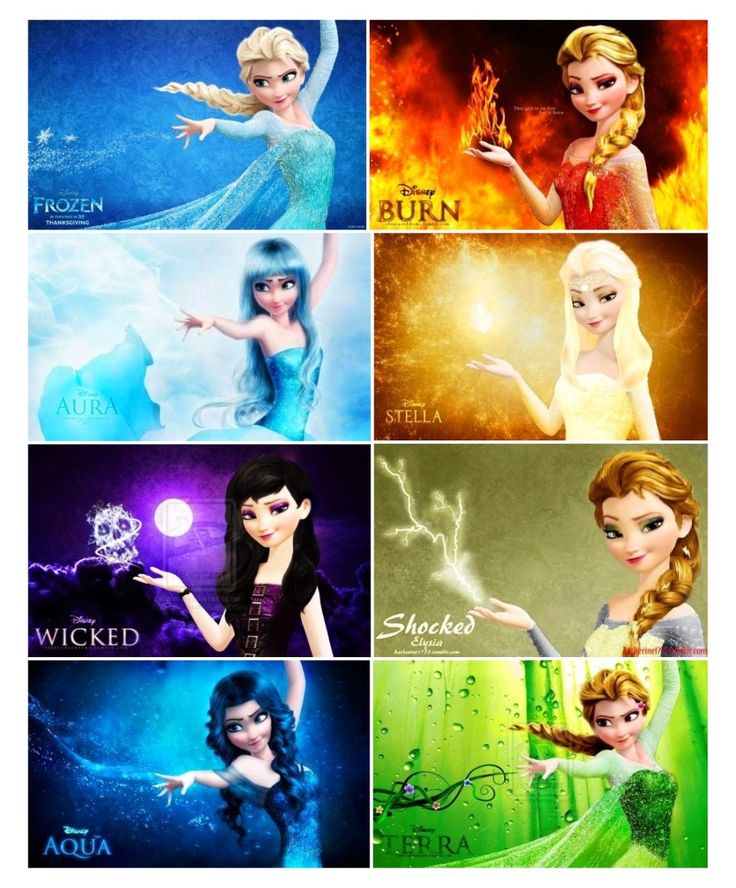 some disney princesses that are all different colors and sizes, with the names on them