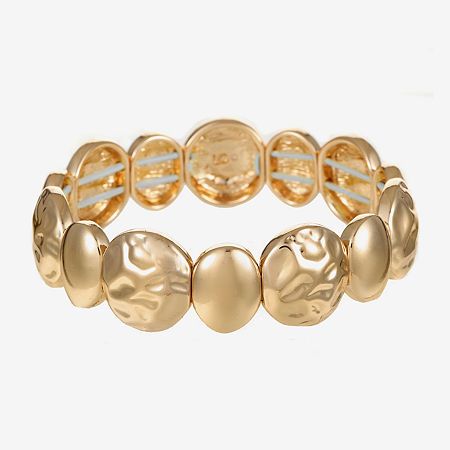 Features: In A Gift BoxCircumference: 7 1/4 InchShape: OvalMetal Color: Gold ToneCare: Wipe CleanBracelet Type: Bangle Bracelets, Stretch BraceletsMetal: ZincIs Beaded: NoCountry of Origin: Imported Adjustable Oval Metal Bracelets, Adjustable Gold Stretch Bracelet, Gold Stretch Bracelet As Gift, Adjustable Circular Gold Bracelet, Adjustable Gold Circle Bracelets, Gold-tone Oval Bracelets For Gifts, Gold Metal Oval Bracelet, Stretch Bracelet, Liz Claiborne