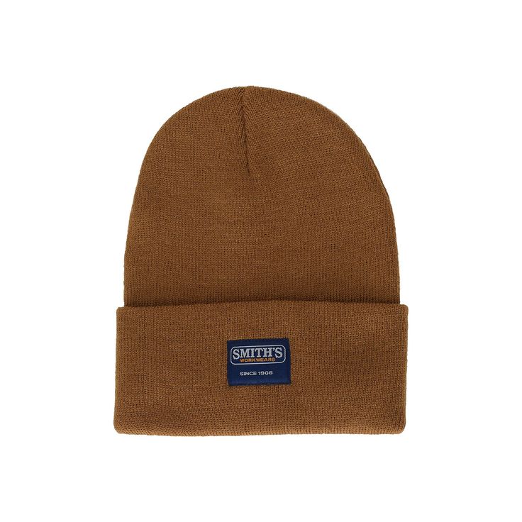 Rugged style. This classic cuffed beanie from Smith's Workwear is sure to keep you warm and stylish. Rugged style. This classic cuffed beanie from Smith's Workwear is sure to keep you warm and stylish. Soft rib-knit fabric Cuffed design Reinforced stitchingFIT & SIZING One size fits mostFABRIC & CARE Acrylic Machine wash Imported Color: Beig/Khaki. Gender: male. Age Group: adult. Material: Cotton. Classic Solid Beanie For Fall, Adjustable Brown Beanie For Winter, Classic Solid Color Fall Beanie, Classic Beanie For Fall Streetwear, Classic Fall Beanie For Streetwear, Brown Classic Beanie For Winter, Brown Warm Hats For Everyday, Classic Adjustable Beanie For Winter, Classic Adjustable Winter Beanie