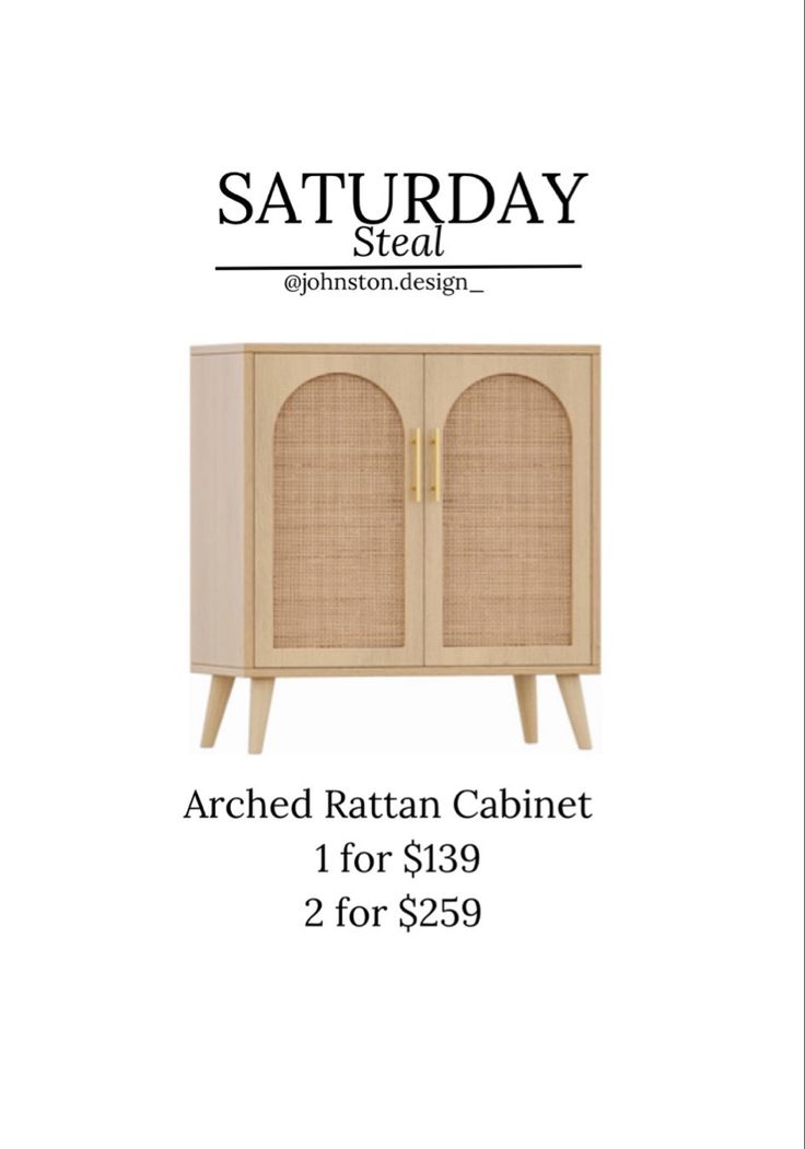 an advertisement for a cabinet with the words saturday special