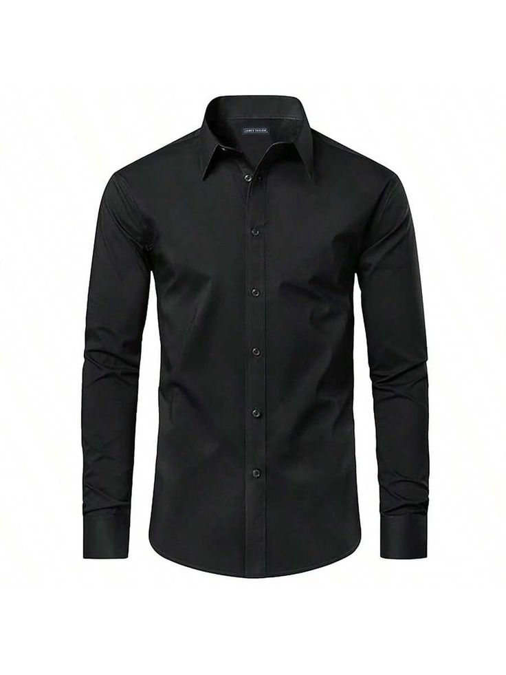 Long Sleeve Dress Shirts for Everyday & Formal Occasions 
Materials: 60% Cotton, 38% Polyester, 2% Spandex 
Slim-Fit Design - For A Generous Fit, Buy One Size Up
Collar Stays Integrated In Collar
Two-Button Sleeve Cuffs & Double Stitched Hem
Classic Colors
Imported - Made In China
Care Instructions: Machine Wash ColdMen's Long Sleeve Classic Dress Shirts Black Casual,Work  Long Sleeve  Plain Shirt   Men Clothing, size features are:Bust: ,Length: ,Sleeve Length: Slim Fit Solid Color Dress Shirt With Buttons, Slim Fit Solid Color Button-up Shirt, Fitted Solid Color Button-up Shirt, Black Long Sleeve Dress Shirt For Summer, Black Long Sleeve Summer Dress Shirt, Stretch Long Sleeve Shirt With Button Closure, Stretch Button-up Shirt, Stretch Long Sleeve Shirt With Buttons, Black Solid Color Button-up Shirt