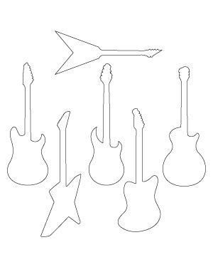 guitar silhouettes arranged in the shape of an arrow