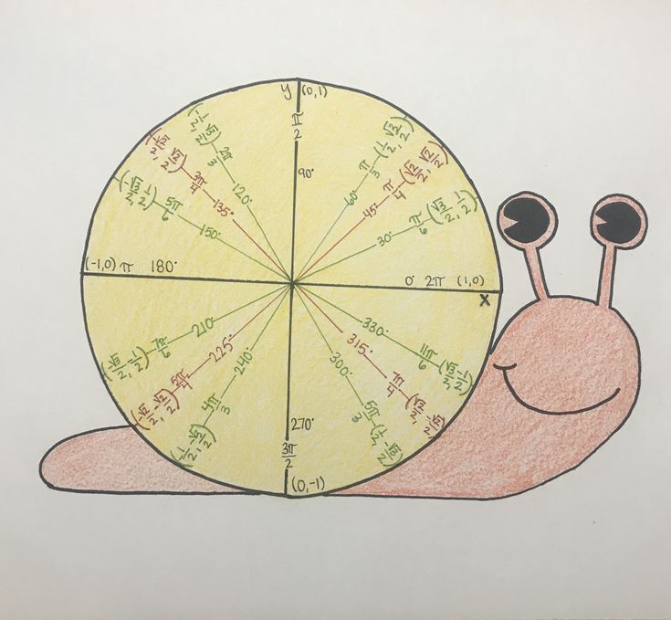 a drawing of a snail with a wheel on it's back and numbers written in the center